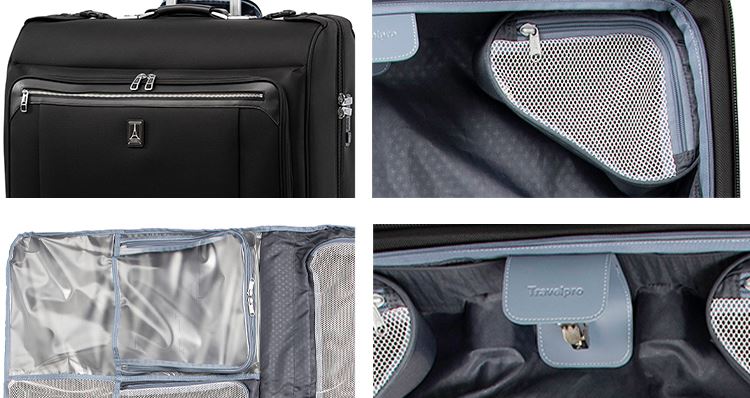 Platinum Elite 50 inch rolling garment bag features dual hanger hooks water resistant pocket large zipper pockets
