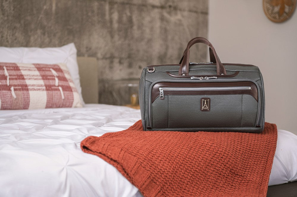 Platinum Elite duffel on bed